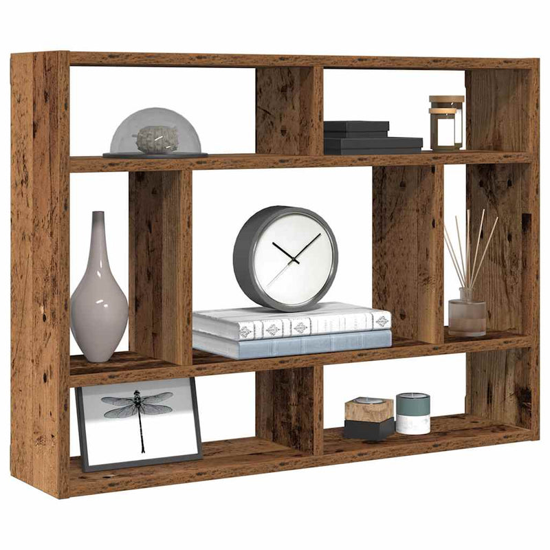 vidaXL antik fa szerelt fa fali polc 75x16x55 cm