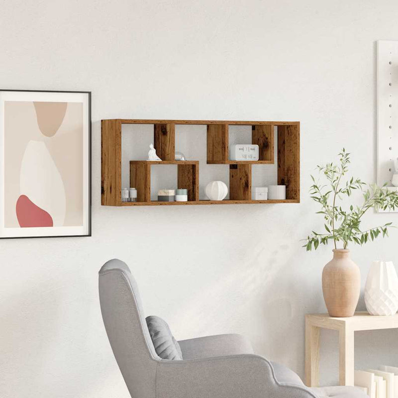 vidaXL tömör fa fali polc 36 x 16 x 90 cm