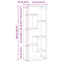 vidaXL tömör fa fali polc 36 x 16 x 90 cm