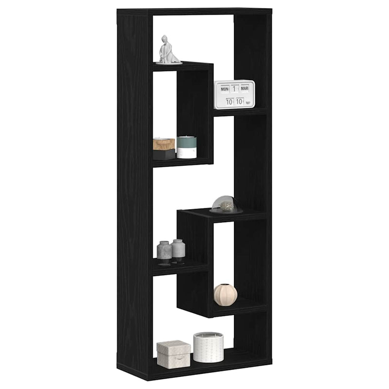 vidaXL fekete tölgyfa fali polc 36 x 16 x 90 cm