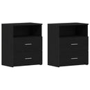 vidaXL Éjjeliszekrény 2 pcs Fekete tölgy 50 x 32 x 60 cm Faanyag