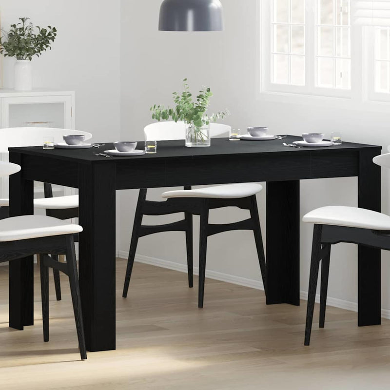 vidaXL Étkezőasztal Musta tammi 140 x 74.5 x 76 cm Faanyag