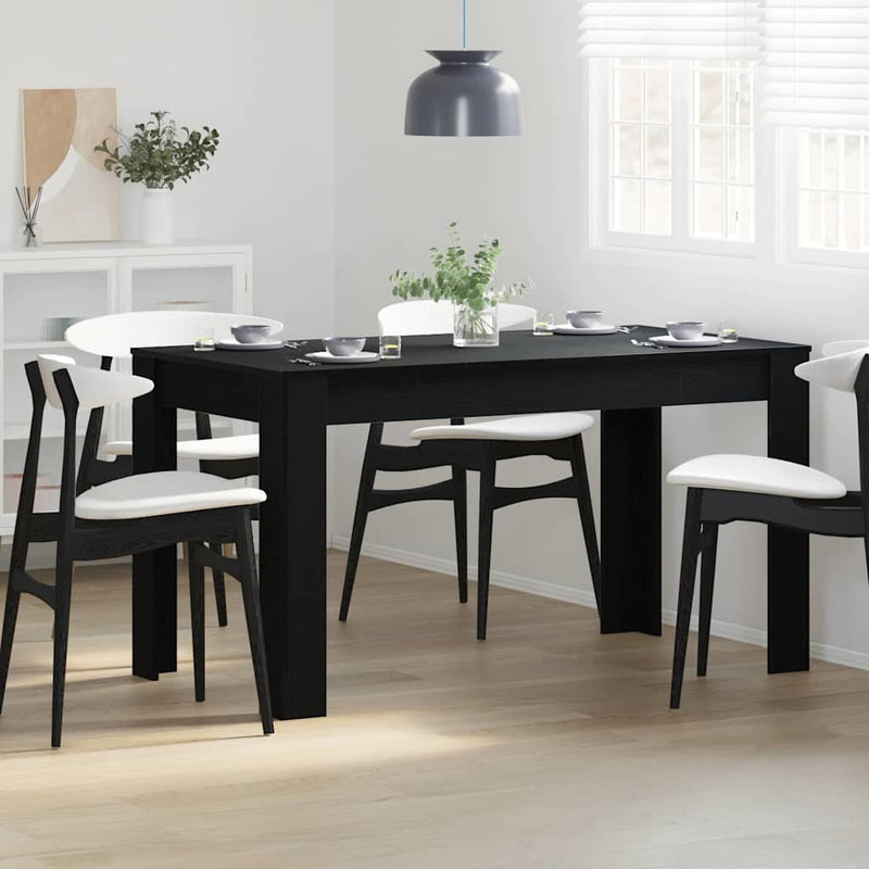 vidaXL Étkezőasztal Musta tammi 140 x 74.5 x 76 cm Faanyag