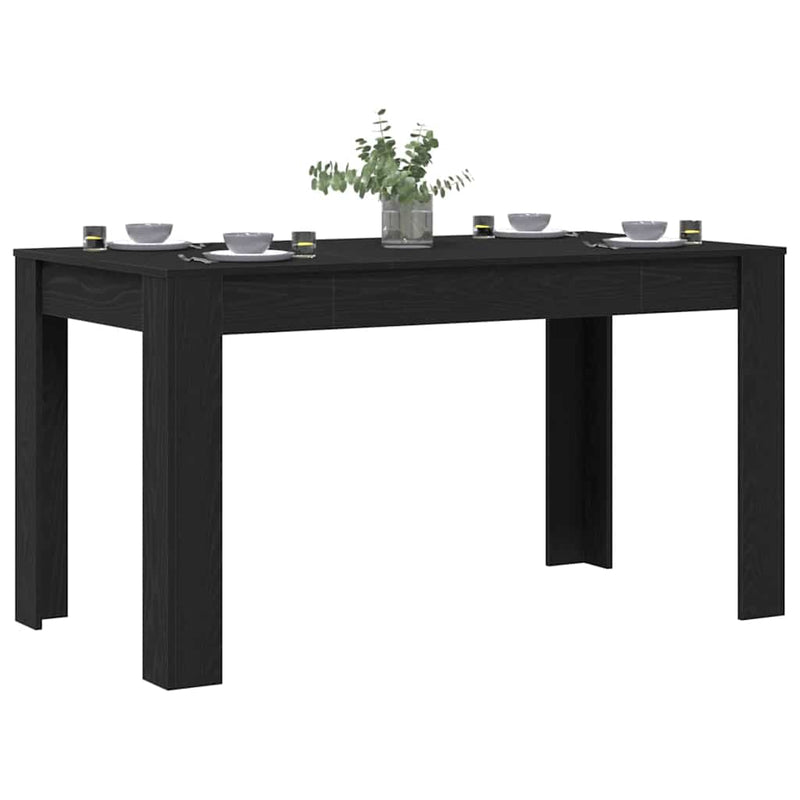 vidaXL Étkezőasztal Musta tammi 140 x 74.5 x 76 cm Faanyag