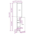vidaXL fekete tölgyfa patikusszekrény 30 x 41 x 144,5 cm