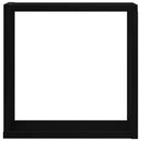 vidaXL 4 db fekete tölgyszínű szerelt fa fali kockapolc 30x15x30 cm