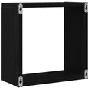 vidaXL 4 db fekete tölgyszínű szerelt fa fali kockapolc 30x15x30 cm