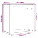 vidaXL 6 db fekete tölgyszínű szerelt fa fali kockapolc 30x15x30 cm