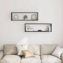 vidaXL 2 db fekete tölgyszínű szerelt fa fali kockapolc 100x15x30 cm