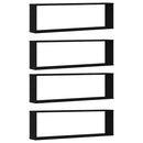 vidaXL 4 db fekete tölgyszínű szerelt fa fali kockapolc 100x15x30 cm