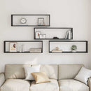 vidaXL 4 db fekete tölgyszínű szerelt fa fali kockapolc 100x15x30 cm