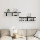 vidaXL 2 db fekete tölgy szerelt fa fali polcok 90x18x20 cm