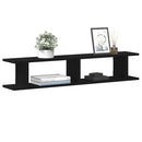 vidaXL 2 db fekete tölgy szerelt fa fali polcok 105x18x20 cm
