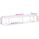 vidaXL 2 db fekete tölgy szerelt fa fali polcok 105x18x20 cm