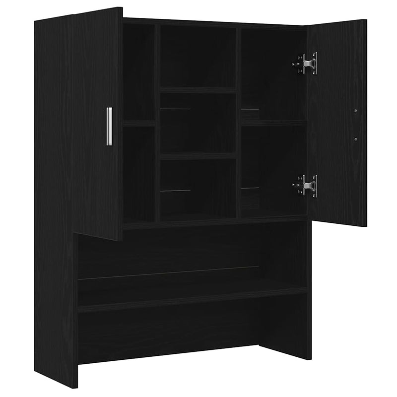 vidaXL fekete tölgy mosógépszekrény 70,5 x 25,5 x 90 cm