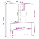 vidaXL fekete tölgy mosógépszekrény 70,5 x 25,5 x 90 cm