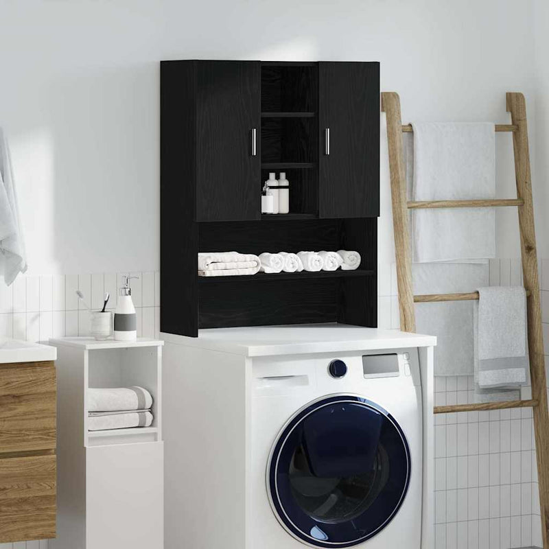 vidaXL fekete tölgy mosógépszekrény 70,5 x 25,5 x 90 cm