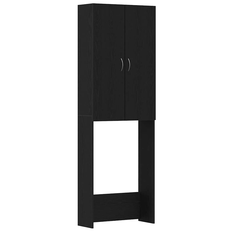 vidaXL fekete tölgy színű mosógépszekrény 64 x 25,5 x 190 cm
