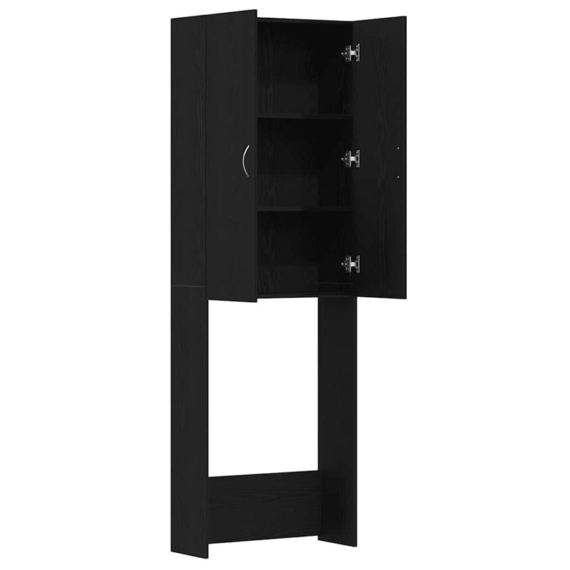 vidaXL fekete tölgy színű mosógépszekrény 64 x 25,5 x 190 cm