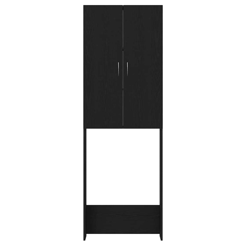vidaXL fekete tölgy színű mosógépszekrény 64 x 25,5 x 190 cm