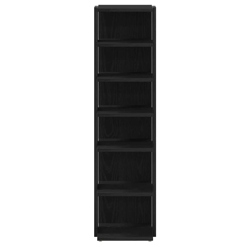 vidaXL fekete tölgy szerelt fa cipőszekrény 25x27x102 cm