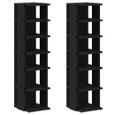 vidaXL 2 db fekete tölgy szerelt fa cipőszekrény 25x27x102 cm