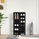 vidaXL 2 db fekete tölgy szerelt fa cipőszekrény 25x27x102 cm