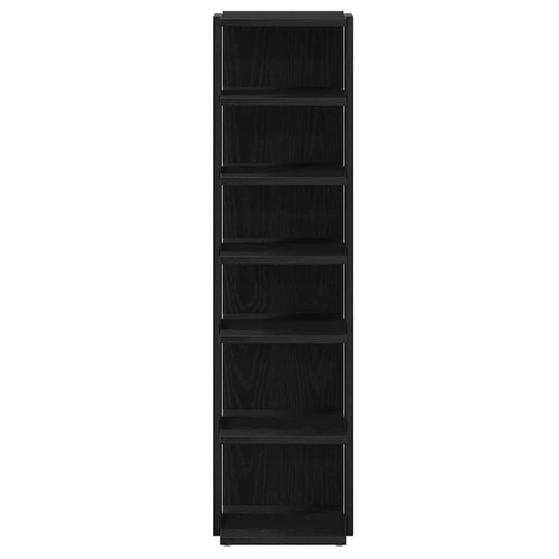 vidaXL 2 db fekete tölgy szerelt fa cipőszekrény 25x27x102 cm