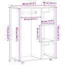 vidaXL fekete tölgyfa ruhásszekrény 80 x 40 x 110 cm