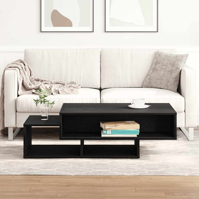 vidaXL fekete tölgyszínű szerelt fa dohányzóasztal 105x55x32 cm