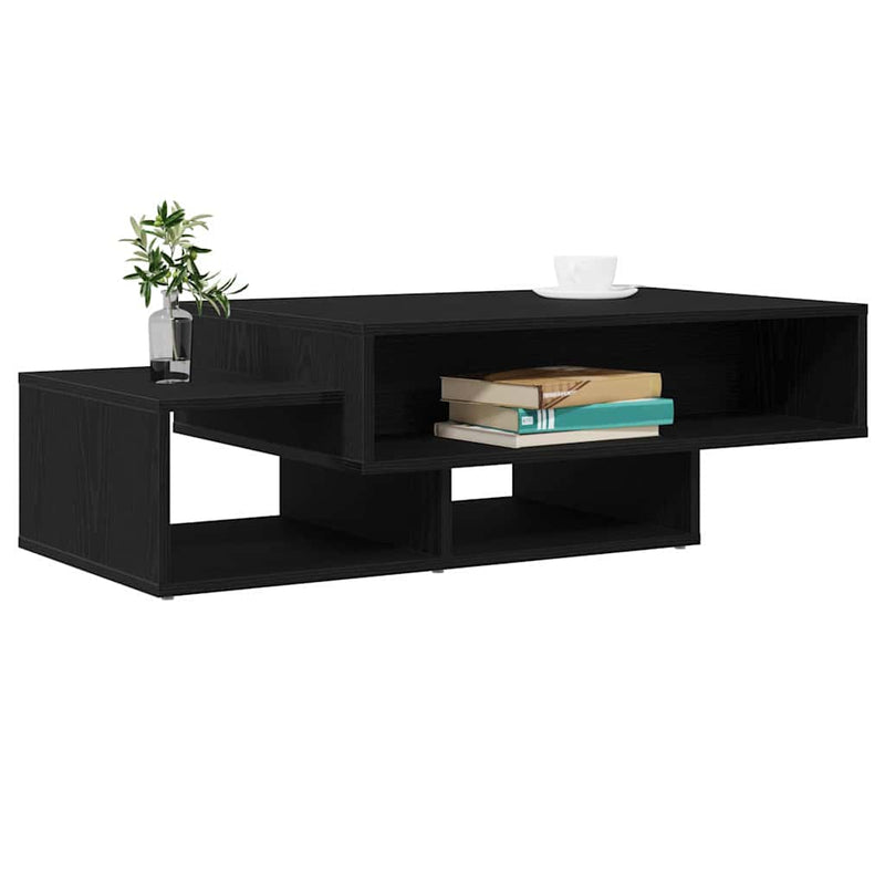 vidaXL fekete tölgyszínű szerelt fa dohányzóasztal 105x55x32 cm