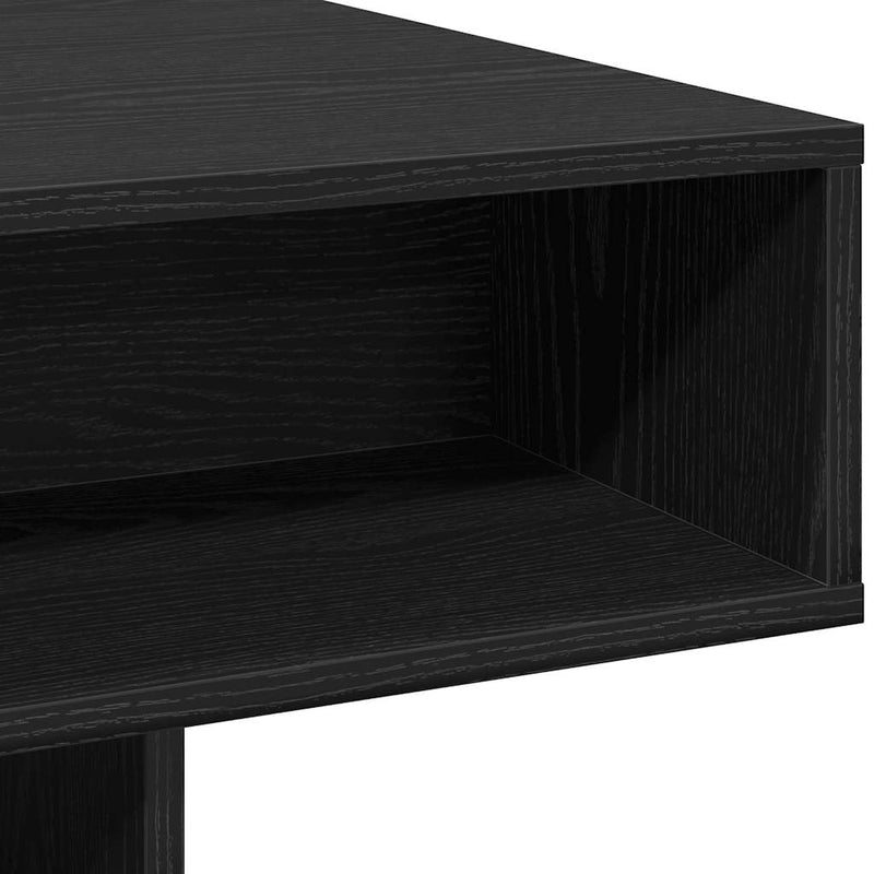 vidaXL fekete tölgyszínű szerelt fa dohányzóasztal 105x55x32 cm
