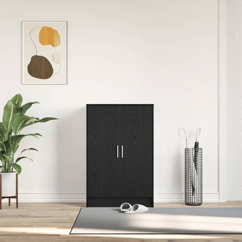 vidaXL fekete tölgy szerelt fa cipőszekrény 60x35x92 cm