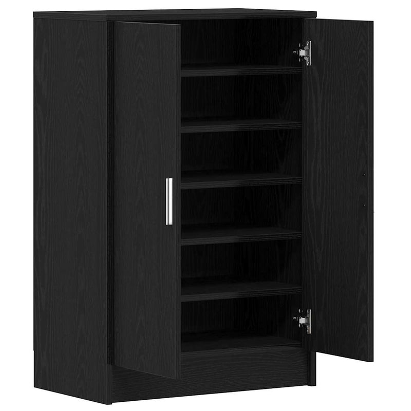 vidaXL fekete tölgy szerelt fa cipőszekrény 60x35x92 cm