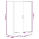 vidaXL fekete tölgy szerelt fa cipőszekrény 60x35x92 cm