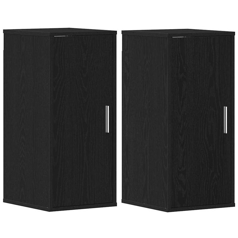 vidaXL 2 db fekete tölgy szerelt fa cipőszekrény 32x35x70 cm
