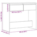 vidaXL fekete tölgyszínű szerelt fa dohányzóasztal 89x41x76,5 cm