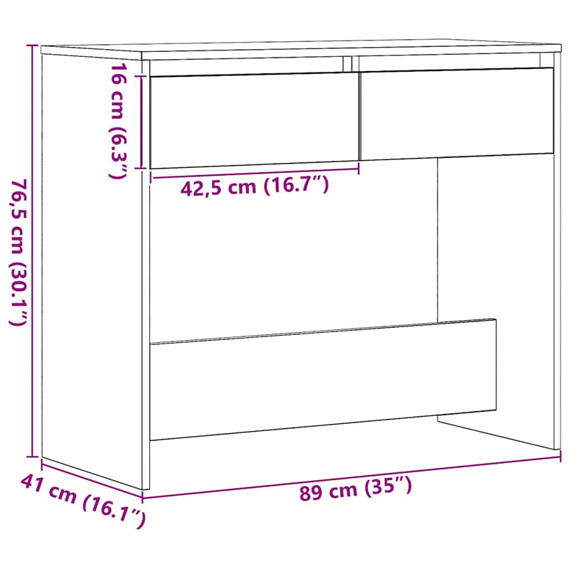 vidaXL fekete tölgyszínű szerelt fa dohányzóasztal 89x41x76,5 cm