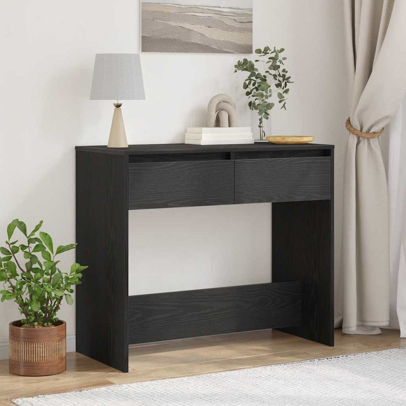 vidaXL fekete tölgyszínű szerelt fa dohányzóasztal 89x41x76,5 cm