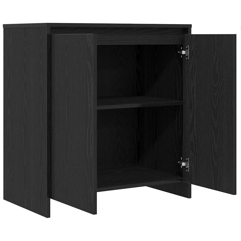 vidaXL fekete tölgyfa tálalószekrény 70 x 41 x 75 cm