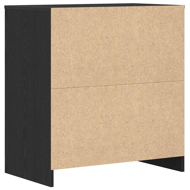 vidaXL fekete tölgyszínű szerelt fa tálalószekrény 70x41x75 cm