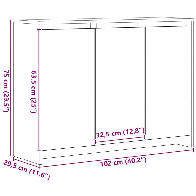 vidaXL Széf Fekete 102 x 33 x 75 cm Faanyag