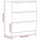vidaXL Széf fiókkal Fekete 60 x 30 x 70 cm Faanyag