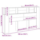 vidaXL Fejhajtó szekrény Fekete tölgy 180 x 18,5 x 102,5 cm Faanyag