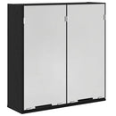 vidaXL Tükörszekrény polcokkal Fekete tölgy 64 x 20 x 67 cm Faanyag