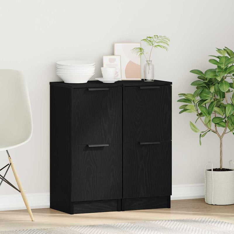 vidaXL Széf 2 pcs Musta tammi 30 x 30 x 70 cm Faanyag