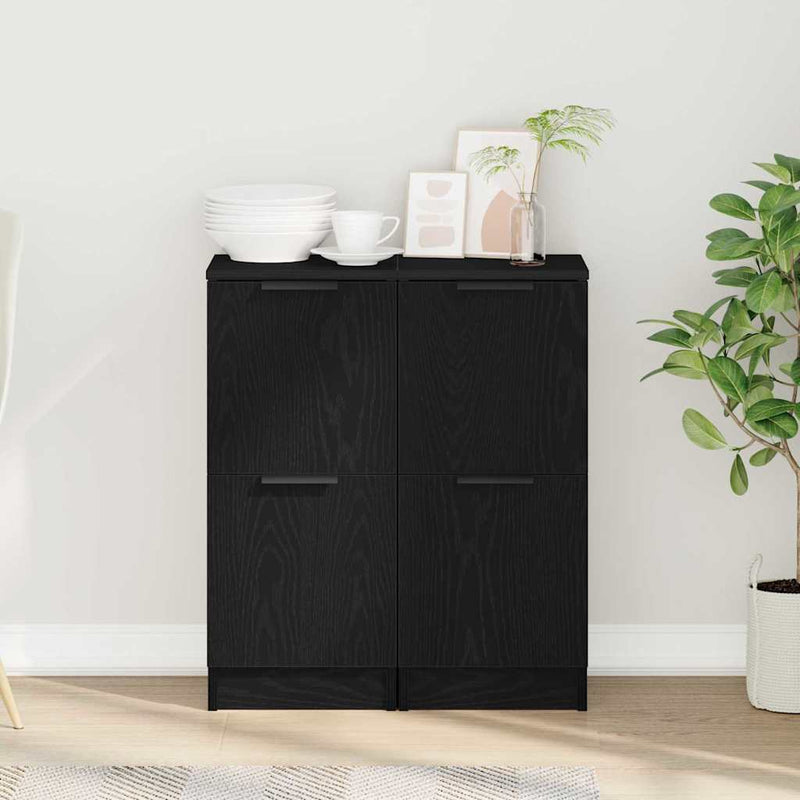 vidaXL Széf 2 pcs Musta tammi 30 x 30 x 70 cm Faanyag