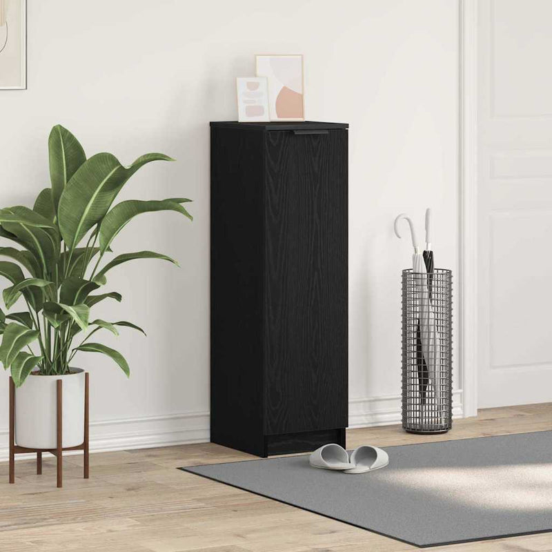 vidaXL Cipősszekrény polcokkal Musta tammi 29.5 x 35 x 101 cm Faanyag