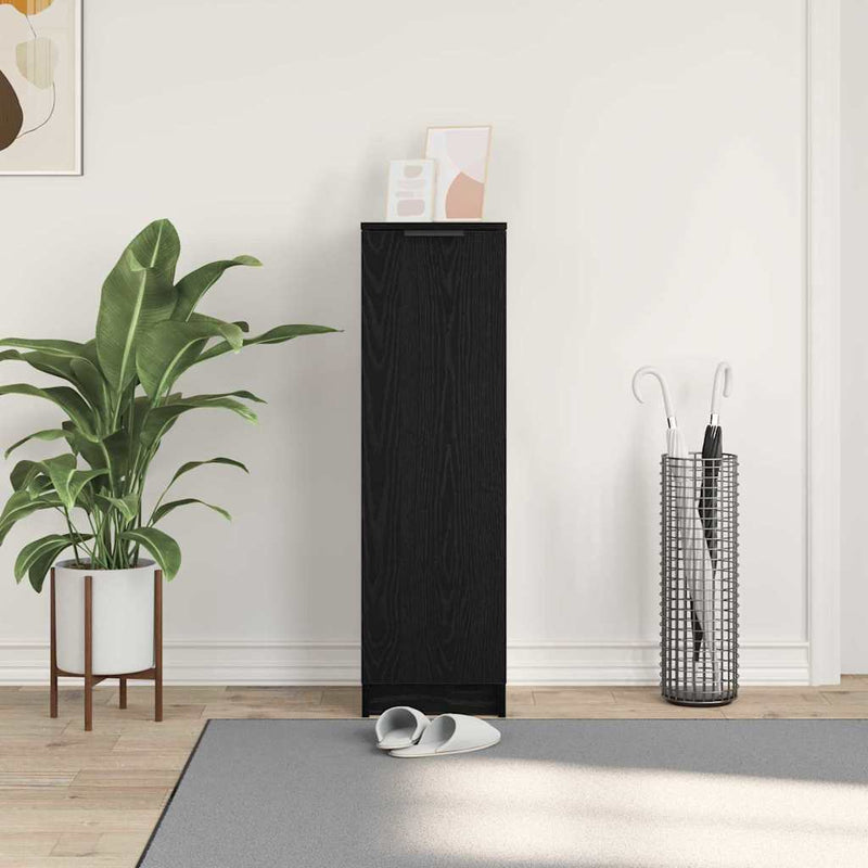 vidaXL Cipősszekrény polcokkal Musta tammi 29.5 x 35 x 101 cm Faanyag