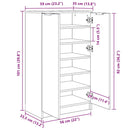 vidaXL Cipőszekrény polcokkal Musta tammi 59 x 35 x 100 cm Faanyag